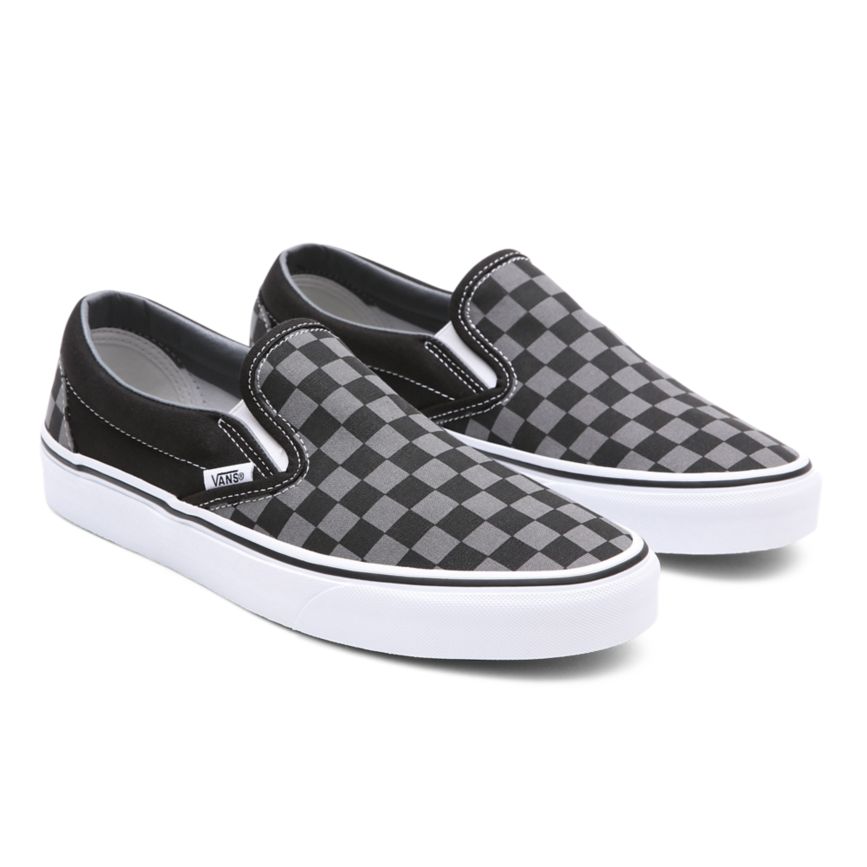 Vans Checkerboard Classic Slip-On Dam Svarta - Vans Classics SE (BZMHE7024)